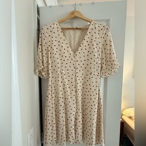 Madewell Silk Clover Button-Front Dress in Fresh Strawberries